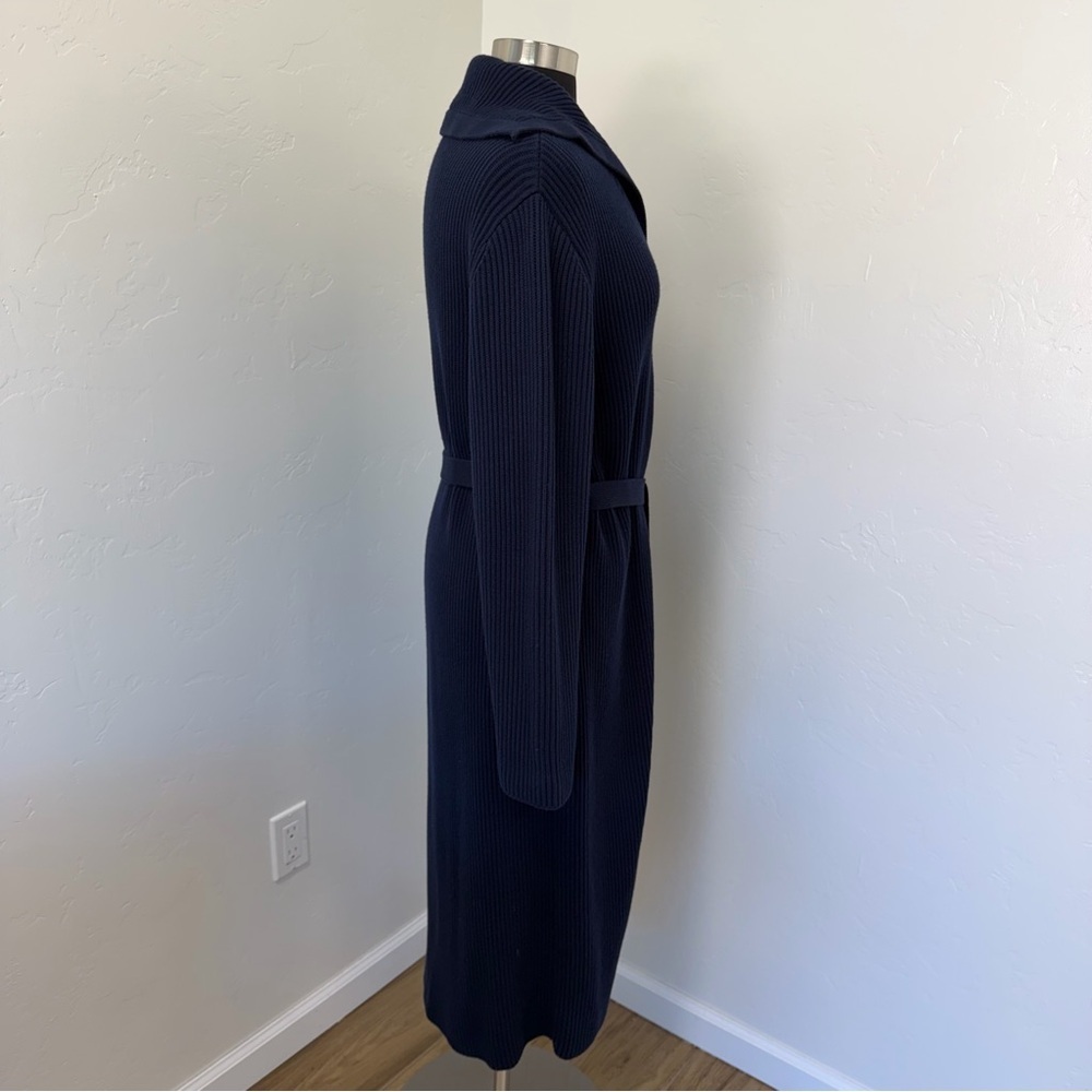 Lauren Ralph Lauren Navy Blue Long Button Up Ribbed Cardigan Size XL - Picture 5 of 10